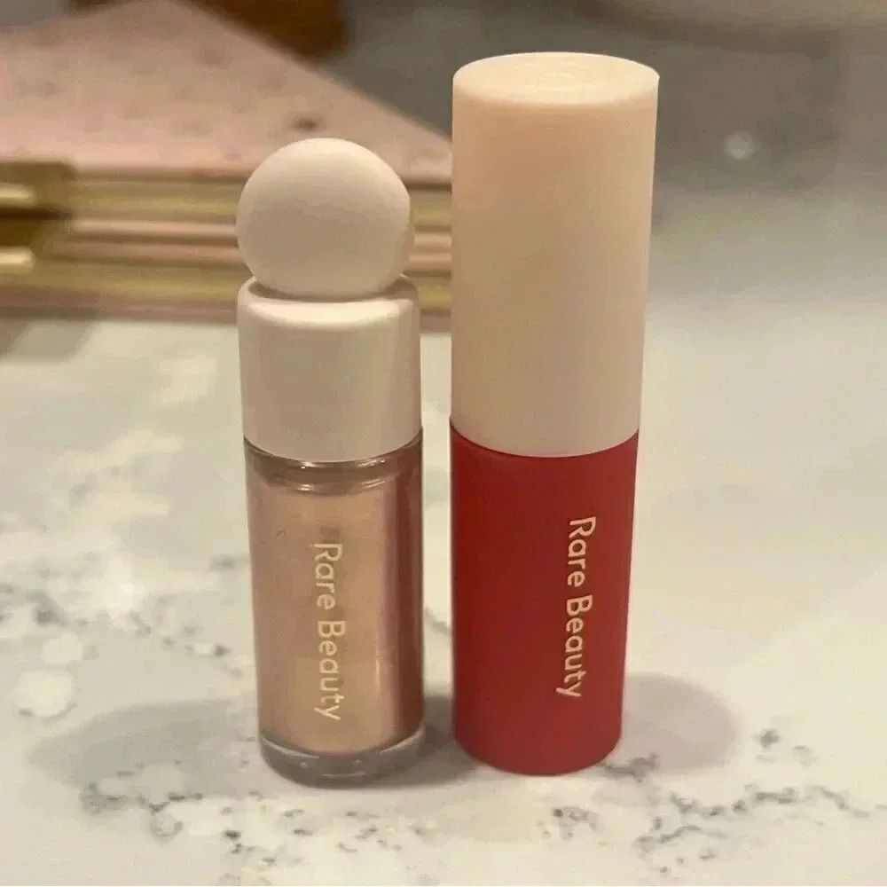 RARE BEAUTY Positive Light Liquid Luminizer & Lip Soufflé Matte Lip Cream Minis